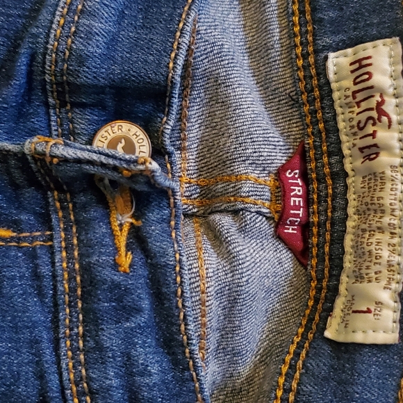 Hollister straight leg capri dark wash jeans size 1 - Picture 2 of 5